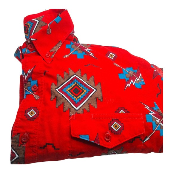 Vintage WRANGLER Cowboy Cut Western Button Down Shirt 15½ 34 X Long Single S… - Picture 13 of 16